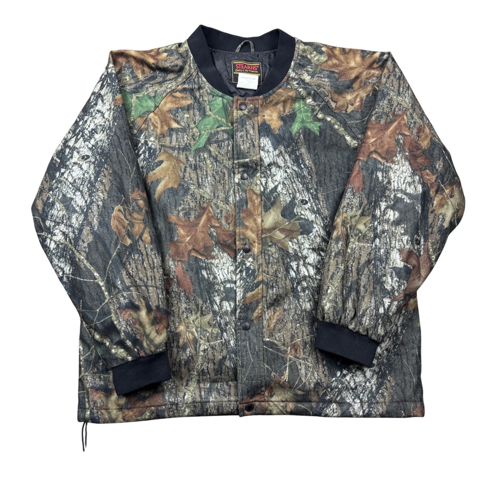 Stearns Dry Wear Mossy Oak Camo Bomber Jacket Mens Large Hunting Insulated